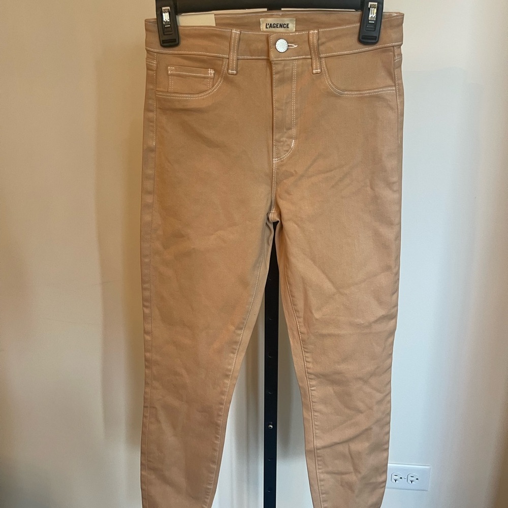 Tan High-Waisted Jeans